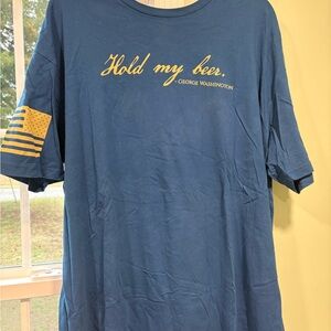 Grunt Style Blue T-Shirt with White Print